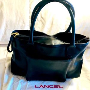 Lancel hand bag black leather 💼